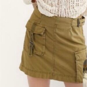 Free people Erika utility cotton cargo skirt RN 66170